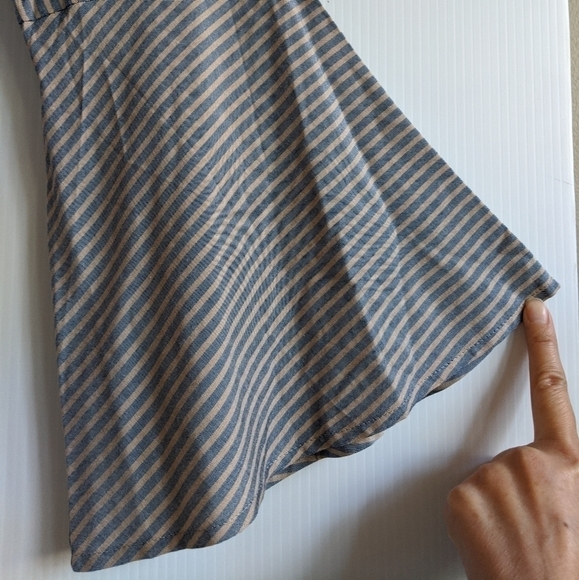 Ecote Striped Bell-Sleeve Striped Wrap Dress Size S - Picture 4 of 7